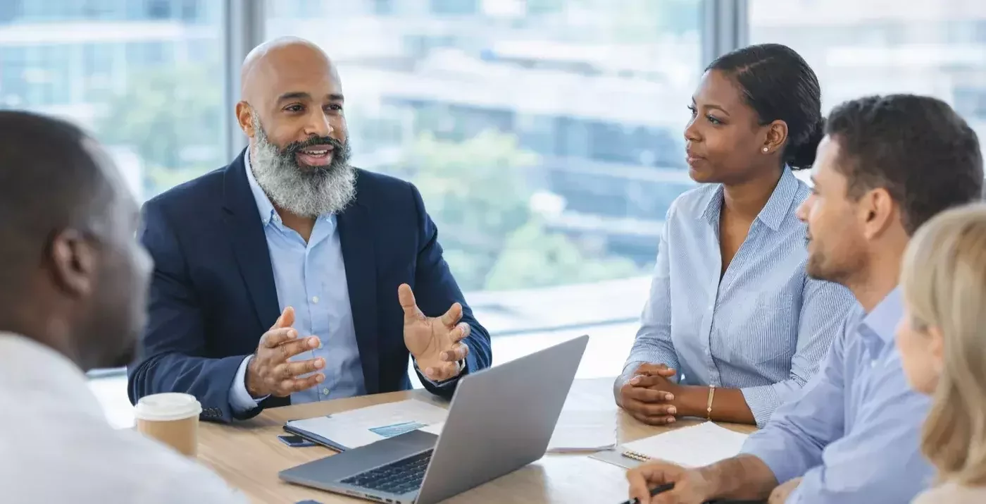 Lawrence Joy leading a small business technology conversation
